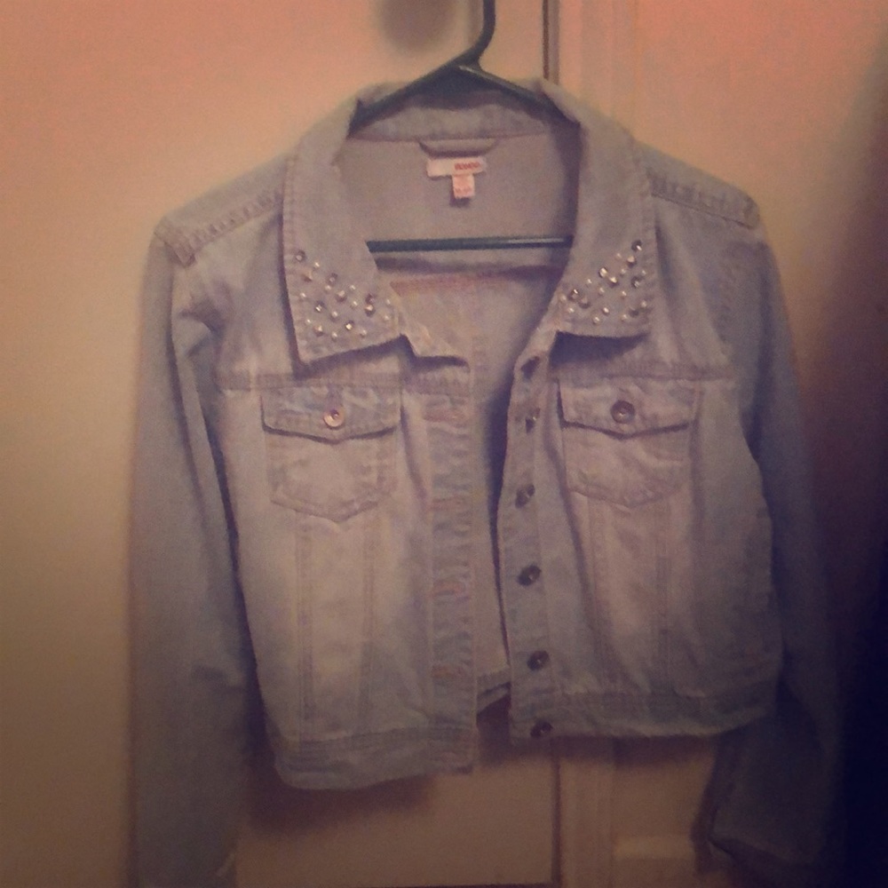 Jean studded collar jacket